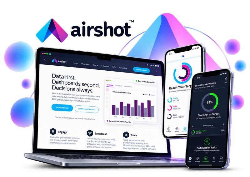 Airshot website UX UI and WordPress development showcase
